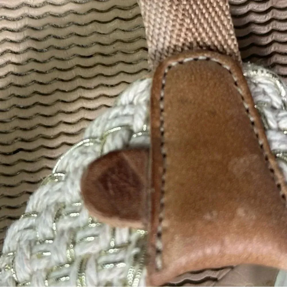 Sperry Tan and Cream Braided Sandals